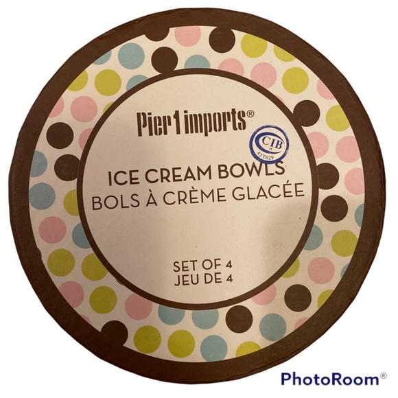 NIB Pier 1 imports STONEWARE SET OF 4 ICE CREAM PARTY BOWLS DESSERT DINNERWARE - Picture 7 of 13